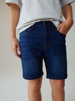 Donkerblauw - Denim short (3-16 jr)