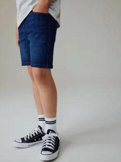 Donkerblauw - Denim short (3-16 jr)