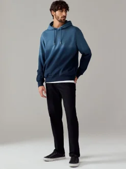 Donkerblauw - Dip Dye Katoenrijke Jersey Hoodie