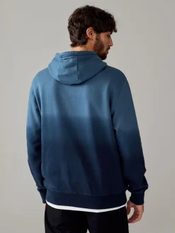 Donkerblauw - Dip Dye Katoenrijke Jersey Hoodie