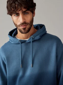 Donkerblauw - Dip Dye Katoenrijke Jersey Hoodie