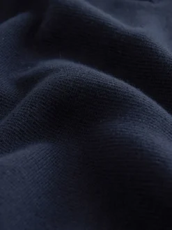Donkerblauw - Effen - Regular fit 100% katoenen premium trui met korte rits