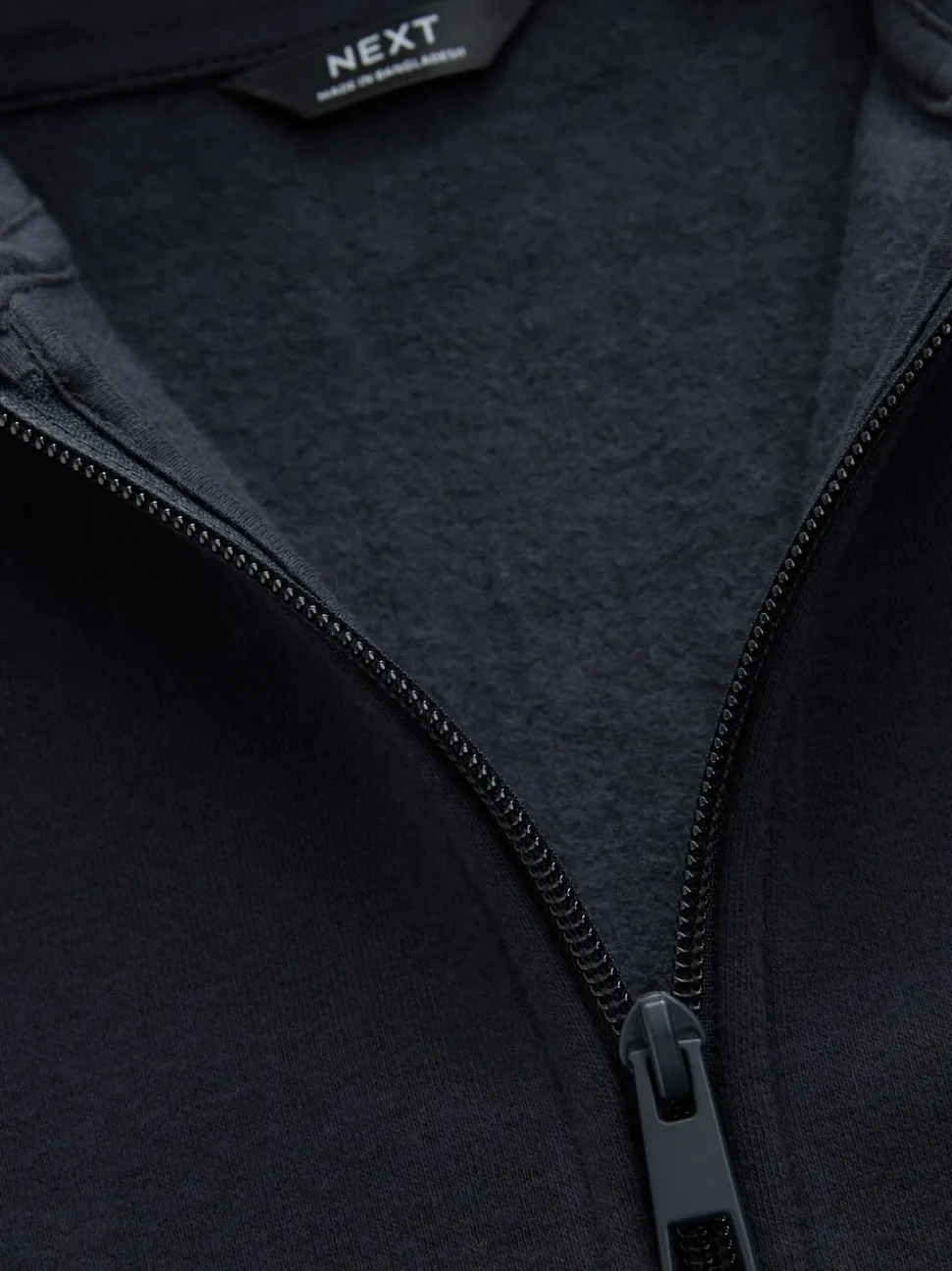 Donkerblauw - Effen hoodie met doorlopende rits (3-16 jr)