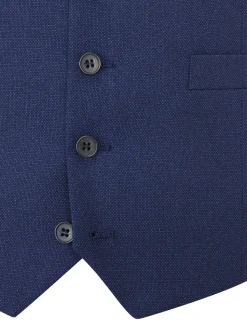 Donkerblauw - Enkele knoop - Skopes Harcourt gilet maatpak met enkel rij knopen