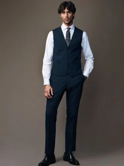 Donkerblauw - Gilet met regular fit