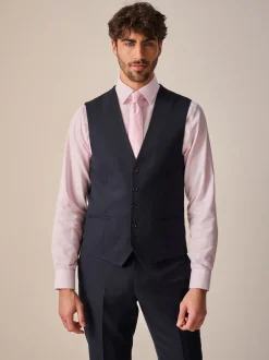 Donkerblauw - Herenvest met textuur