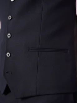 Donkerblauw - Herenvest met textuur