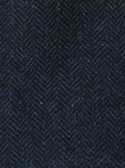 Donkerblauw - Herringbone Wool Blend Suit Waistcoast