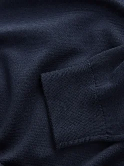 Donkerblauw - Hertlogo - Regular Fit Cotton Rich Crew Neck Jumper
