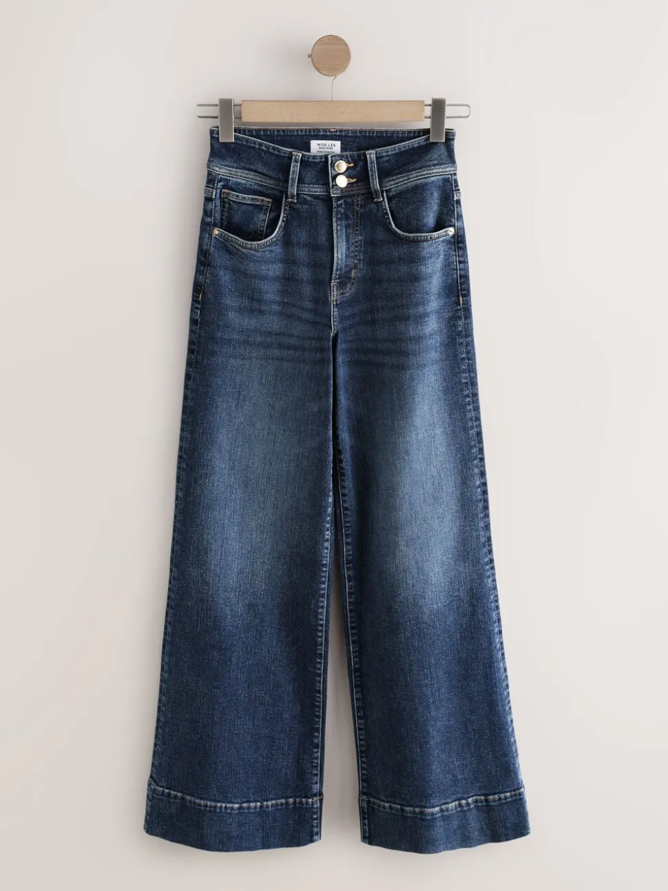 Donkerblauw - High Rise stretchy Jeans met wijde pijpen