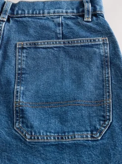 Donkerblauw - High Rise Utility Wijde pijpen Jeans