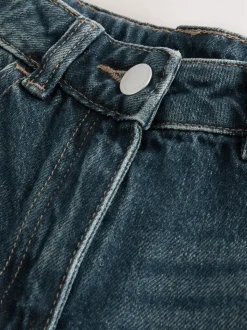 Donkerblauw - Jeans met omgeslagen wijde pijpen (3-16jr)