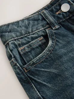 Donkerblauw - Jeans met omgeslagen wijde pijpen (3-16jr)