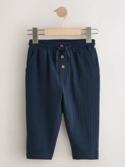 Donkerblauw - Jersey joggingbroek met textuur (3 mnd-7 jr)