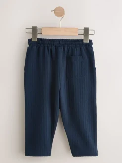 Donkerblauw - Jersey joggingbroek met textuur (3 mnd-7 jr)