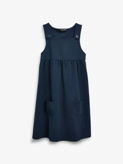 Donkerblauw - Jersey schoolovergooier met stretch (3-14 jr)