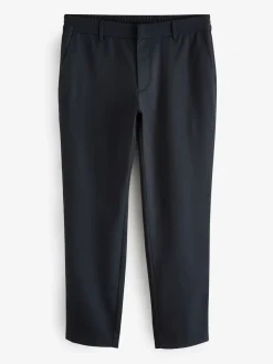 Donkerblauw - Joggingbroek met elastische tailleband en effen voorkant