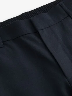 Donkerblauw - Joggingbroek met elastische tailleband en effen voorkant
