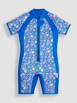 Donkerblauw - JoJo Maman Bébé Floral Print Junior Wetsuit