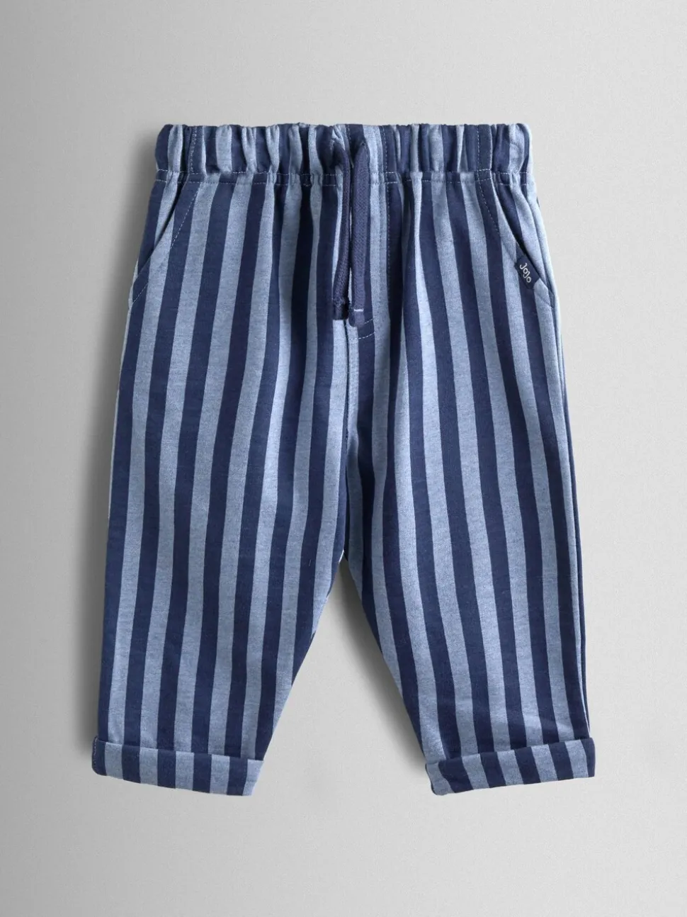 Donkerblauw - JoJo Maman Bébé 2-Pack Stripe & Plain Joggers