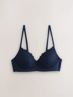 Donkerblauw - Kanten ultieme comfortabele beha