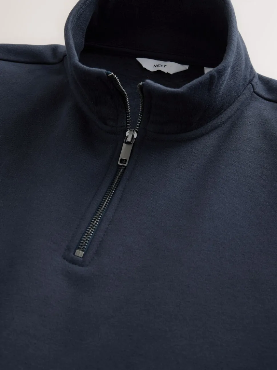 Donkerblauw - Kwartrits - Sweatshirt van jersey met hoog katoengehalte