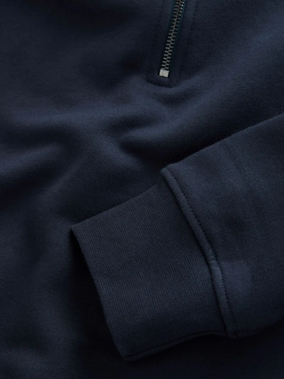 Donkerblauw - Kwartrits - Sweatshirt van jersey met hoog katoengehalte