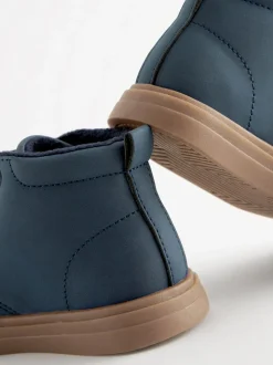 Donkerblauw - Laarsjes met klittenbandsluiting en warme voering