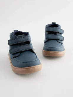 Donkerblauw - Laarsjes met klittenbandsluiting en warme voering