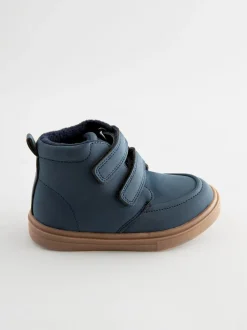 Donkerblauw - Laarsjes met klittenbandsluiting en warme voering