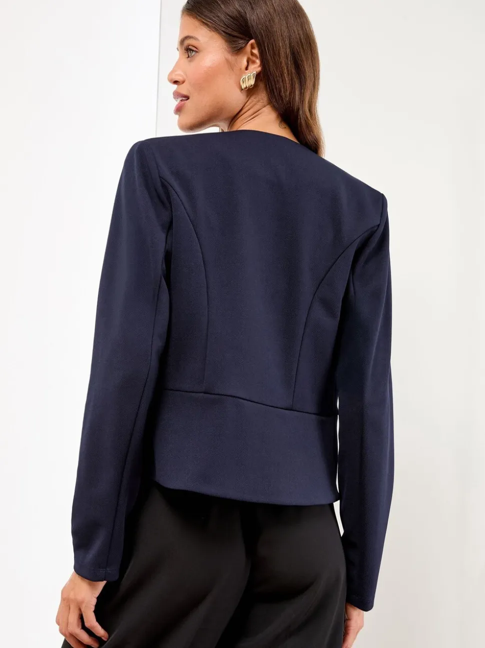Donkerblauw - Lipsy - Kraagloze korte blazer