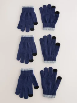 Donkerblauw - Magic handschoenen 3 paar (3-16jr)