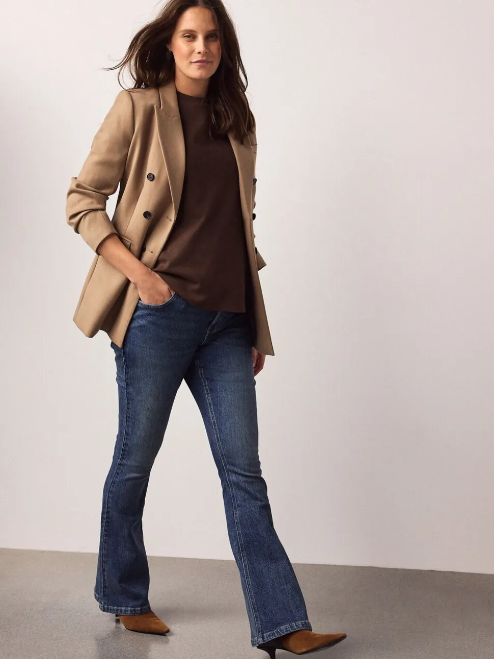 Donkerblauw - Maternity Denim Flare Jeans