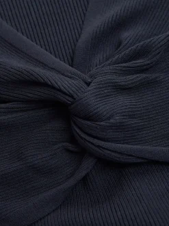 Donkerblauw - Maternity Twist Front Knit Jumper Dress