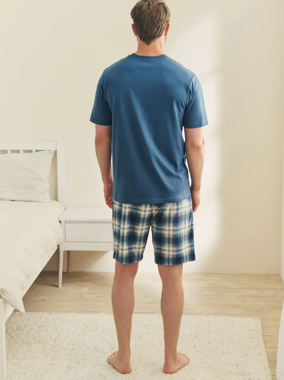 Donkerblauw - Motionflex behaaglijke pyjamaset met korte broek