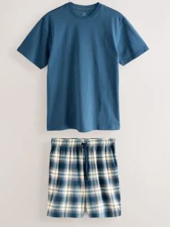 Donkerblauw - Motionflex behaaglijke pyjamaset met korte broek