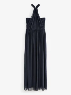 Donkerblauw - Multiway mesh Maxi-jurk voor Bruiloftsgasten