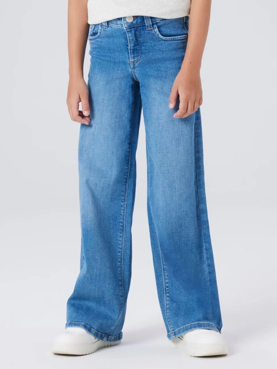 Donkerblauw - Name It jeans met wijde pijpen