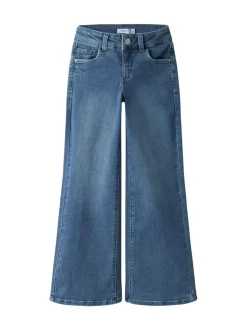 Donkerblauw - Name It jeans met wijde pijpen