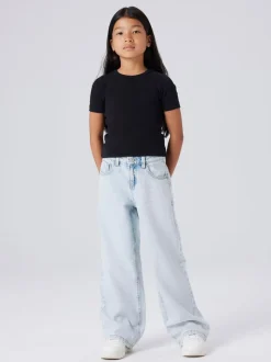 Donkerblauw - Name It jeans met wijde pijpen