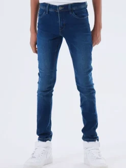 Donkerblauw - Name It slim-fit jeans voor jongens