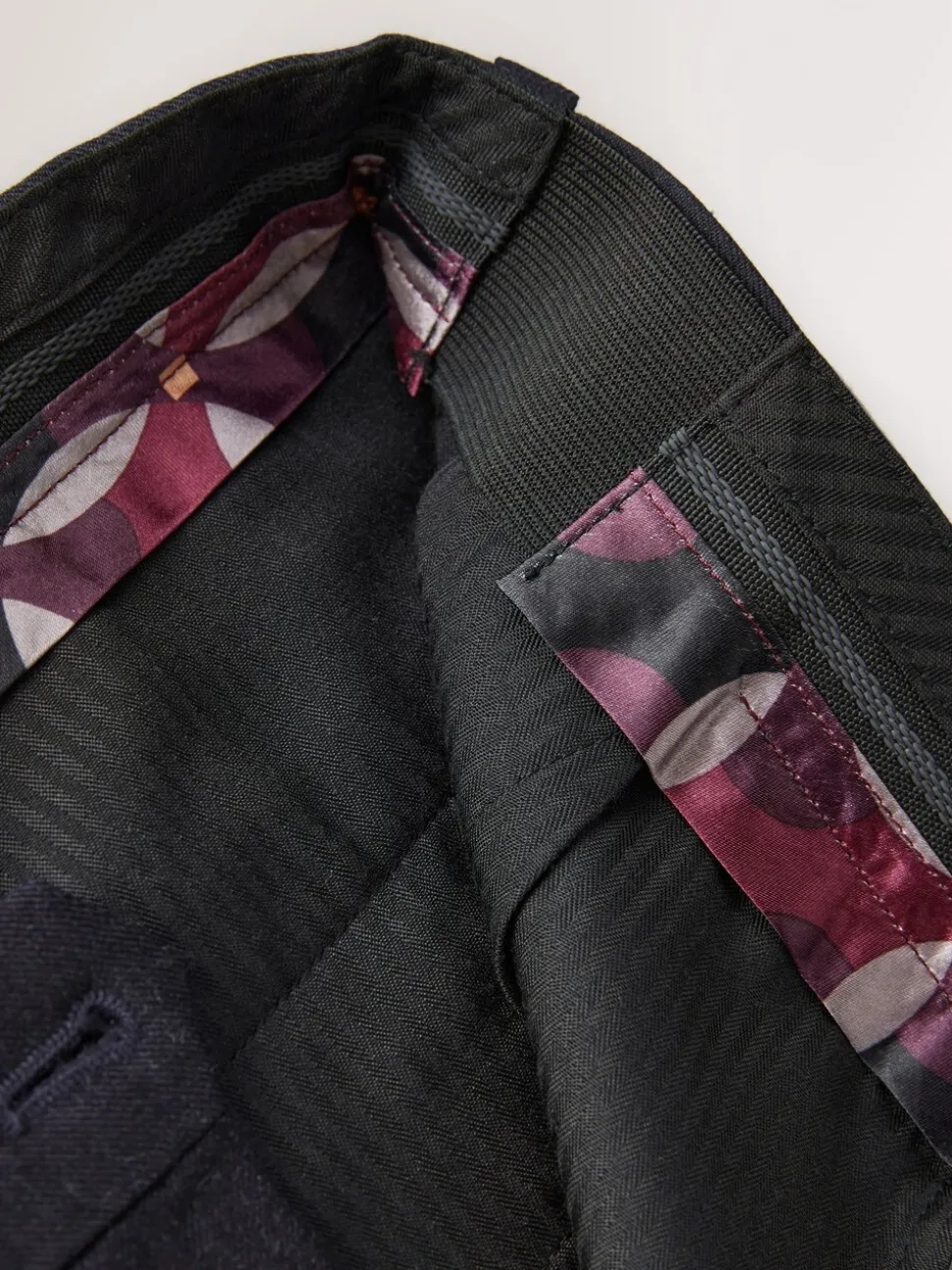 Donkerblauw - Normale Pasvorm - Signature - 100% Wollen broek met Motion Flex-tailleband