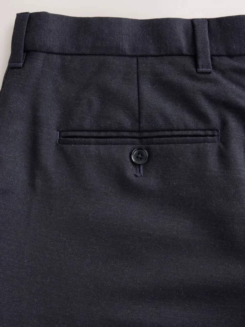 Donkerblauw - Normale Pasvorm - Signature - 100% Wollen broek met Motion Flex-tailleband