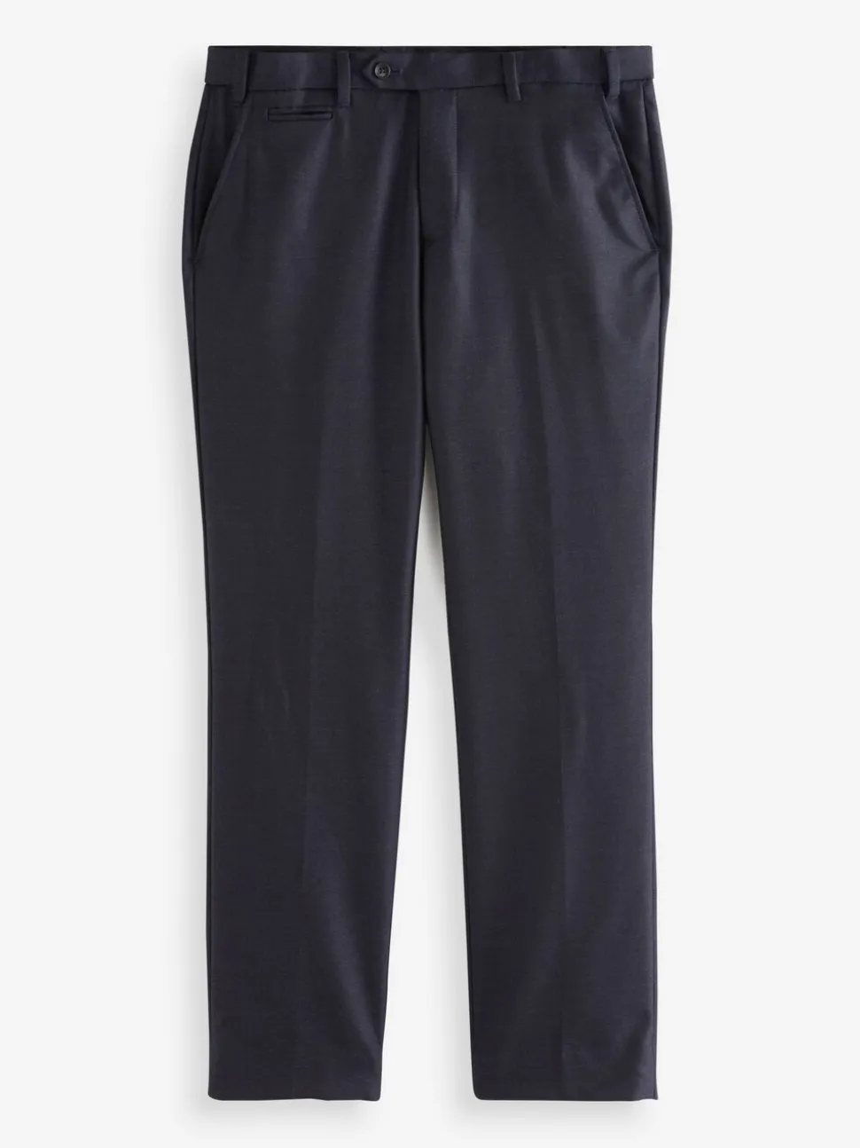 Donkerblauw - Normale Pasvorm - Signature - 100% Wollen broek met Motion Flex-tailleband