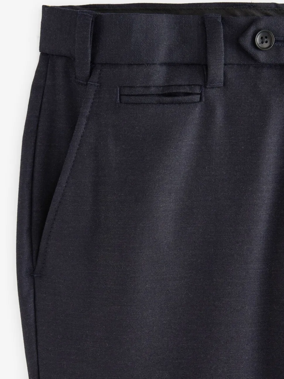 Donkerblauw - Normale Pasvorm - Signature - 100% Wollen broek met Motion Flex-tailleband