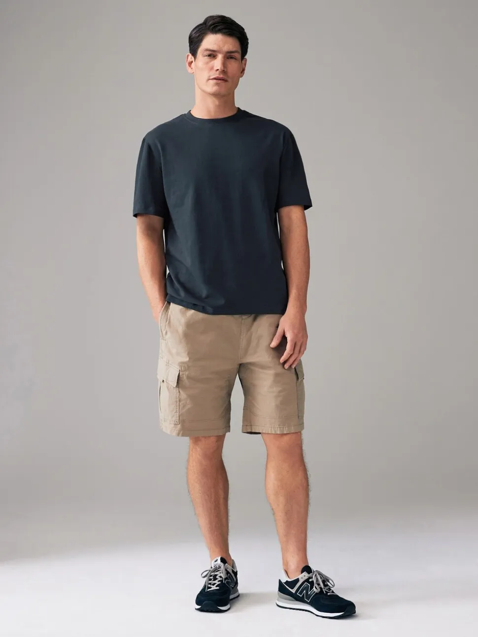 Donkerblauw - Normale Pasvorm - Zwaar T-shirt