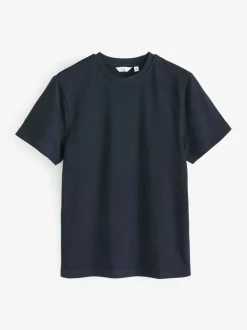 Donkerblauw - Normale Pasvorm - Zwaar T-shirt