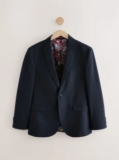 Donkerblauw - Normale Pasvorm - Kostuum met twee knopen: colbert