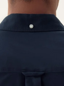 Donkerblauw - Normale Pasvorm - Oxford-overhemd met korte mouwen