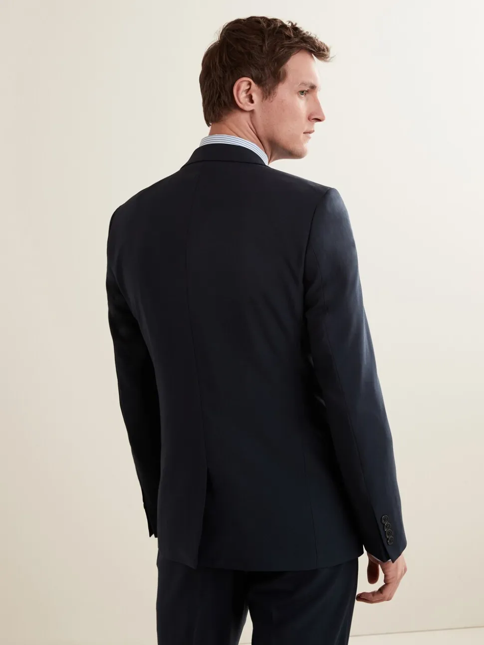 Donkerblauw - Normale Pasvorm - Must-have kostuum: colbert